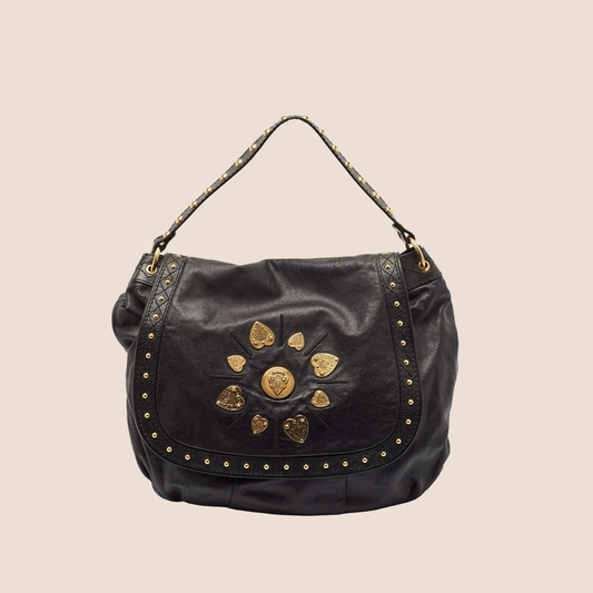 GUCCI 2000 BLACK LEATHER IRINA BABOUSKA BAG