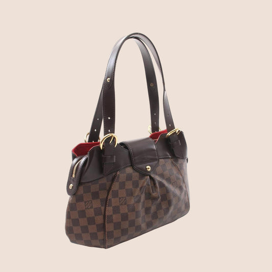LOUIS VUITTON BROWN MONOGRAM DAMIER SISTINA PM BAG