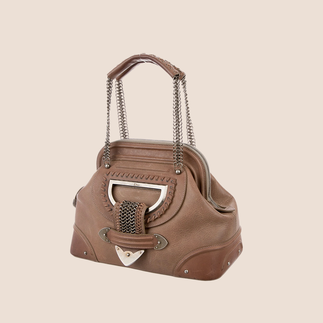CHRISTIAN DIOR 2007 BROWN JEANNE FRAME BAG