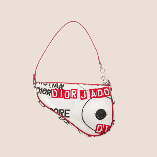 CHRISTIAN DIOR 2004 PIERCED HARCORE POSION MINI SADDLE BAG