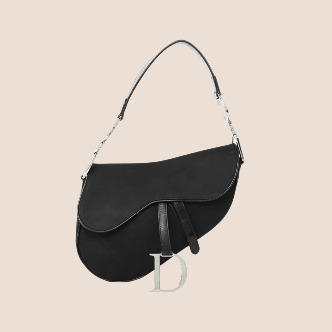 Christian Dior SADDLE ナイロンボディーバッグ CHRISTIAN DIOR BLACK NYLON SADDLE BAG – RDB