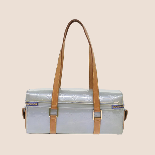 LOUIS VUITTON 2003 BLUE MONOGRAM VERNIS HORIZONTAL SULLIVAN BAG