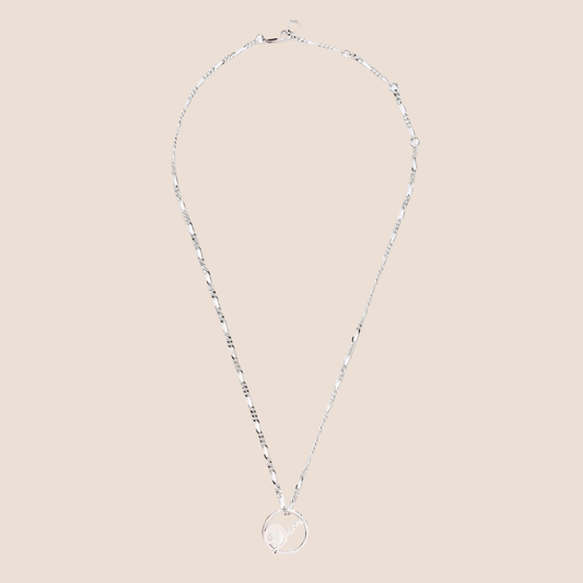 CHRISTIAN DIOR CURSIVE LOGO PENDANT NECKLACE