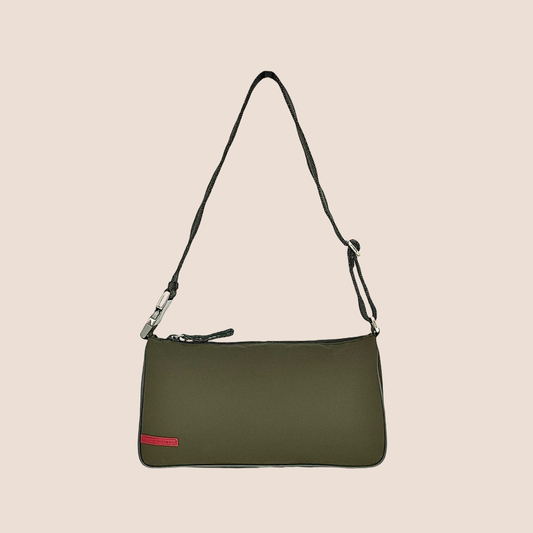 PRADA SPORT 2000s KHAKI GREEN NYLON BAGUETTE