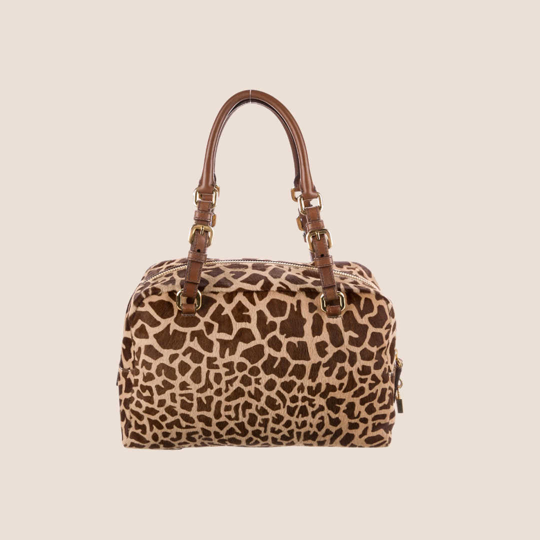 PRADA GIRAFFE PRINT CAVALLINO BAULETTO BAG