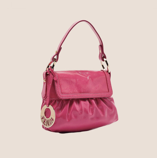 FENDI PINK PATENT LEATHER MINI CHEF BAG