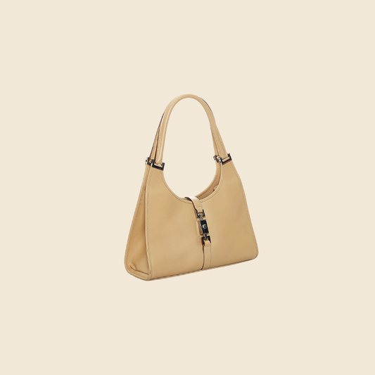 GUCCI CREAM LEATHER BARDOT BAG