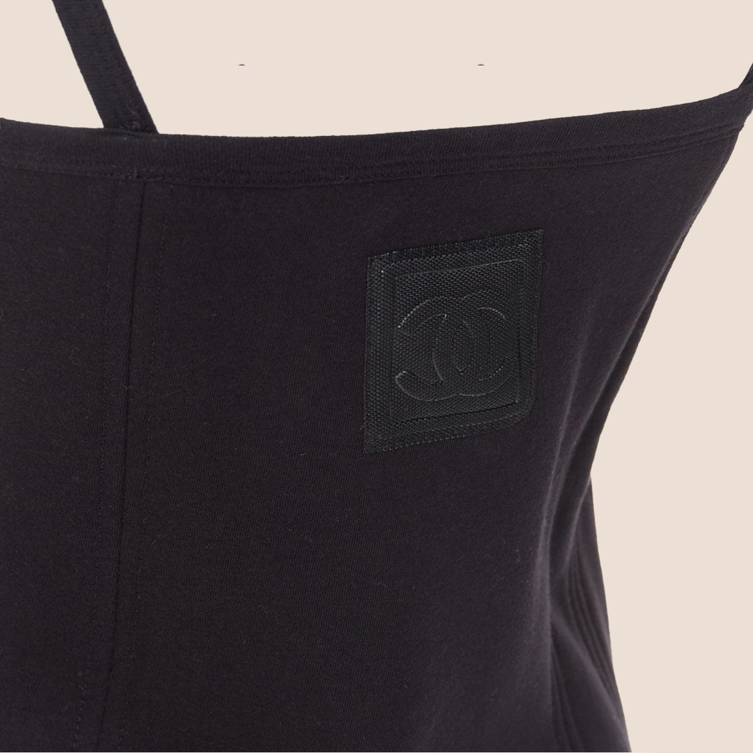 CHANEL 2004 BLACK CC LOGO TENNIS DRESS