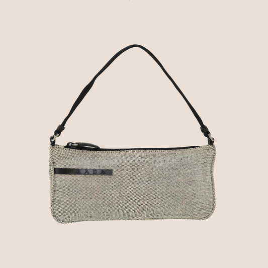 PRADA SPRING 1999 GREY LOGO BAGUETTE BAG
