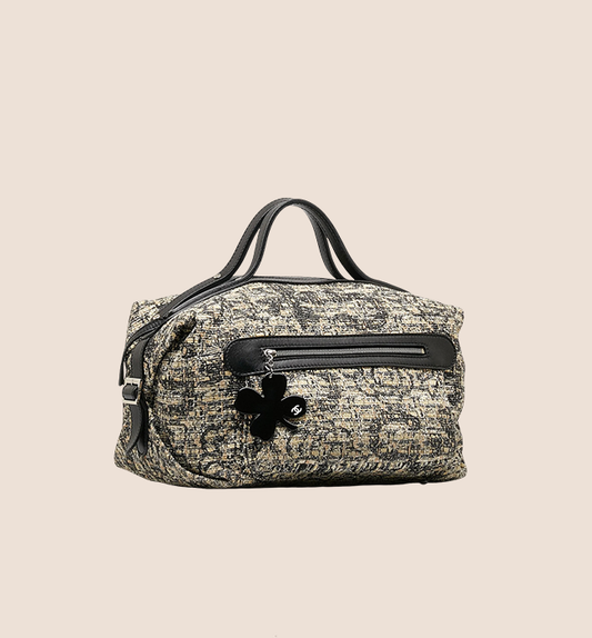CHANEL 2006 TWEED CLOVER DUFFLE HANDBAG