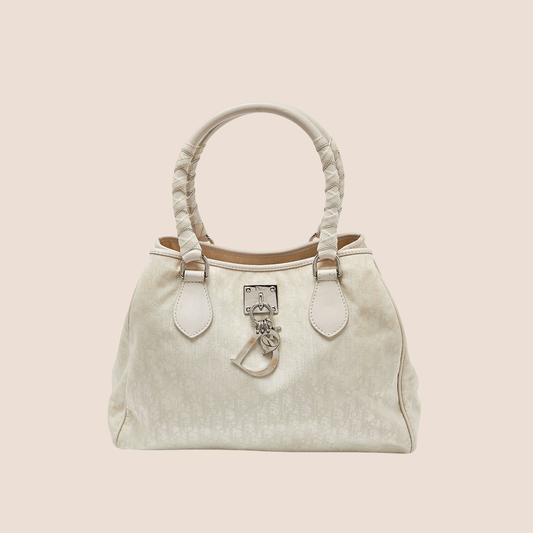 CHRISTIAN DIOR CREAM TROTTER LOVELY CHARM MINI TOTE BAG