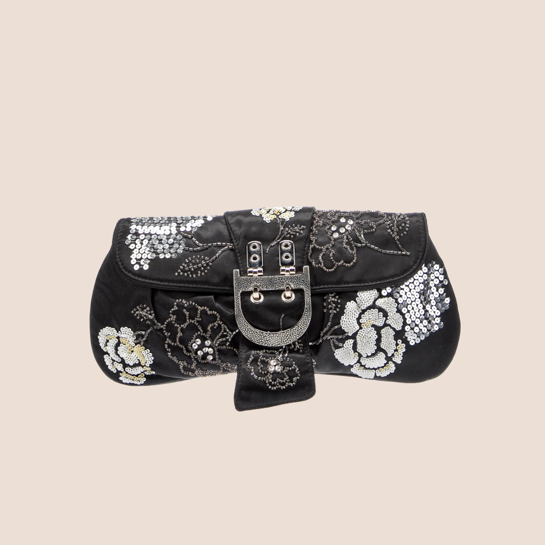 CHRISTIAN DIOR 2006 STINGRAY EMBELLISHED SATIN CLUTCH