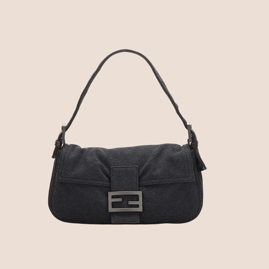 FENDI 2000 GREY COTTON BAGUETTE BAG