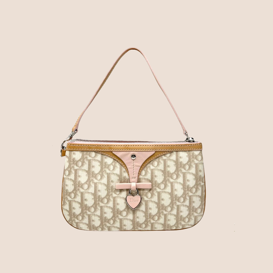 CHRISTIAN DIOR 2007 PINK & BEIGE ROMANTIQUE TROTTER MINI WRISTLET