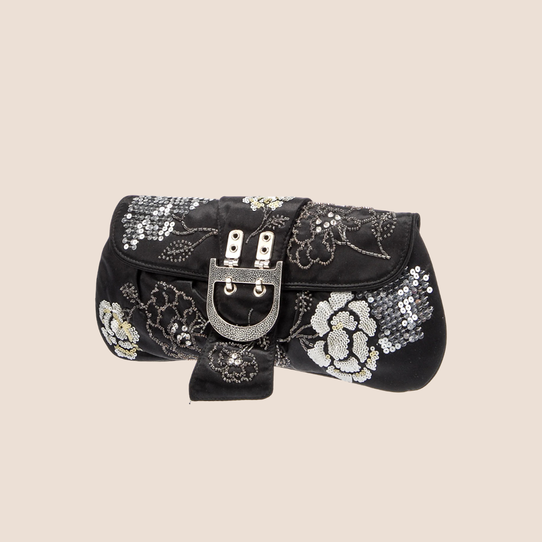 CHRISTIAN DIOR 2006 STINGRAY EMBELLISHED SATIN CLUTCH