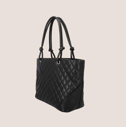 CHANEL 2005 CAMBON BLACK TOTE BAG