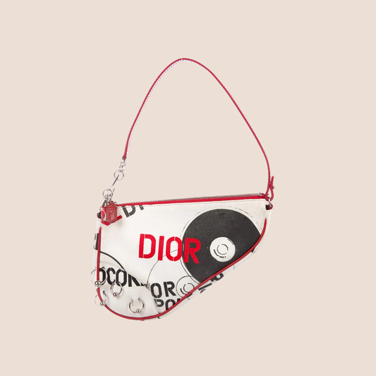 CHRISTIAN DIOR 2004 PIERCED HARCORE POSION MINI SADDLE BAG