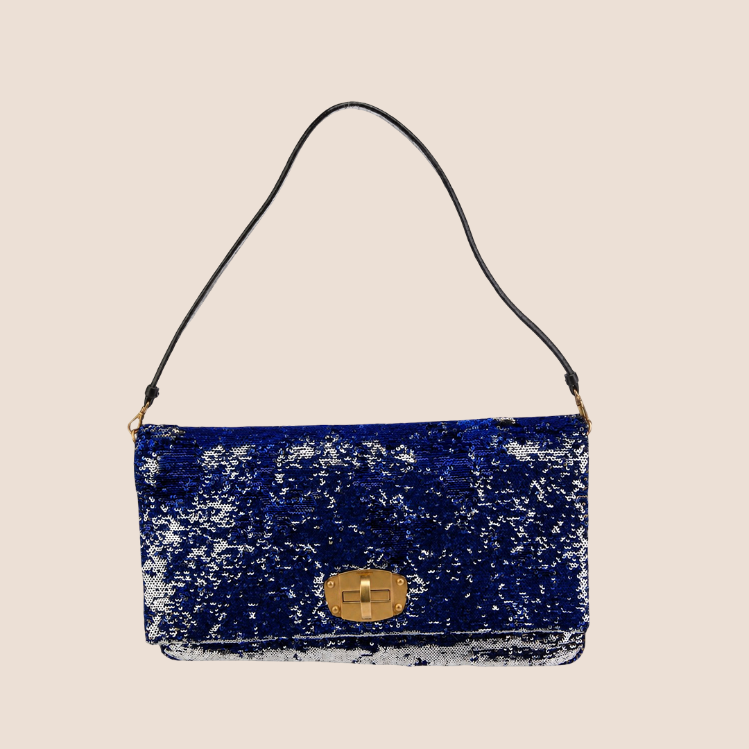MIU MIU 2000 BLUE SEQUIN SHOULDER BAG