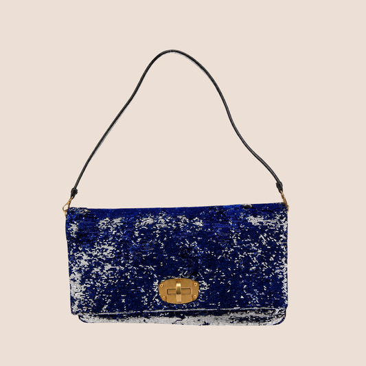 MIU MIU 2000 BLUE SEQUIN SHOULDER BAG