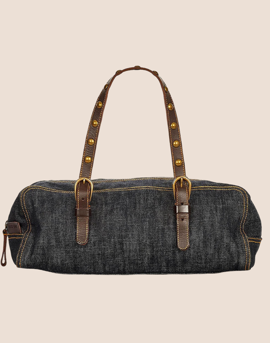 MIU MIU 2000 DENIM STUDDED HANDBAG