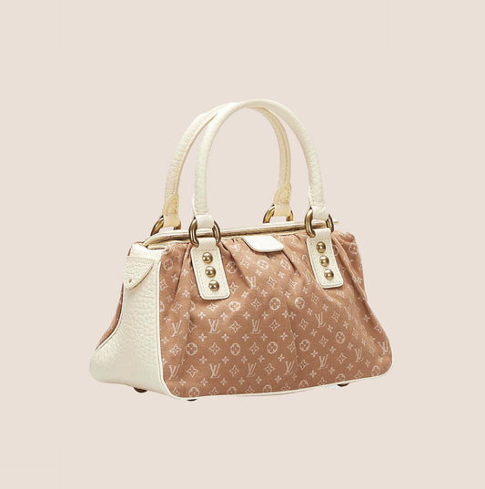 LOUIS VUITTON BEIGE MONOGRAM MINI LIN TRAPEZE PM BAG
