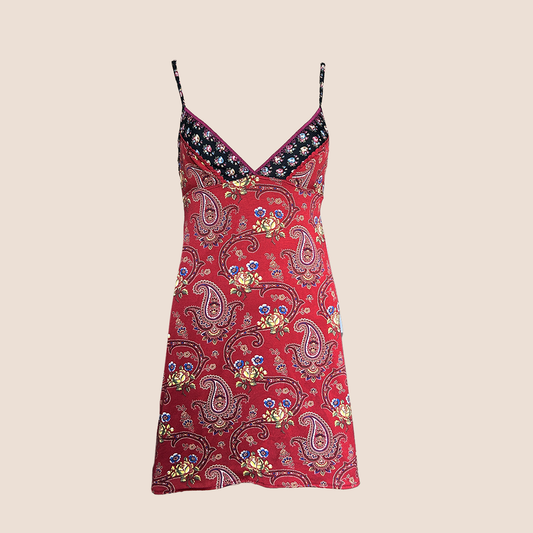 CHRISTIAN DIOR 2002 RED BANDANA MINI DRESS
