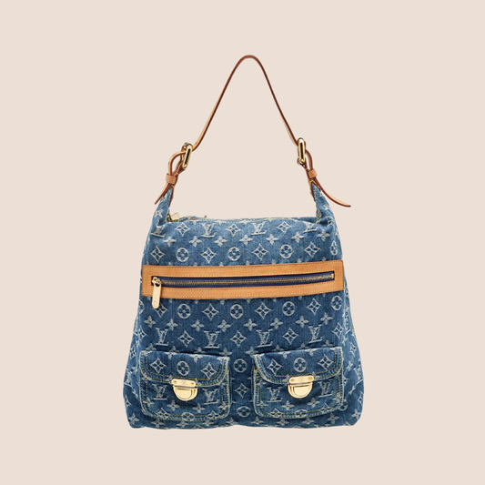 LOUIS VUITTON BLUE MONOGRAM DENIM BAGGY GM BAG