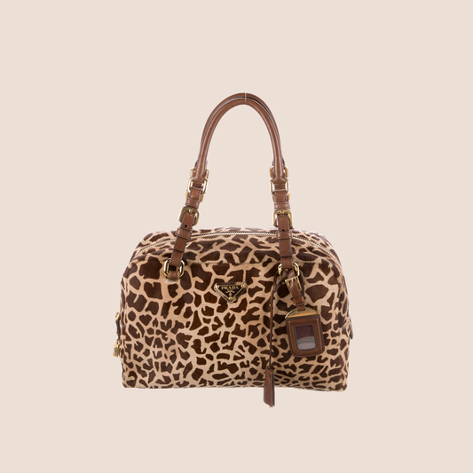 PRADA GIRAFFE PRINT CAVALLINO BAULETTO BAG