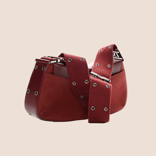 CHRISTIAN DIOR 2005 BURGUNDY LEATHER STREET CHIC COLUMBUS BAG