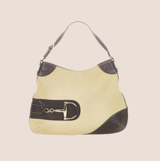 GUCCI BROWN HORSEBIT HASLER HOBO BAG