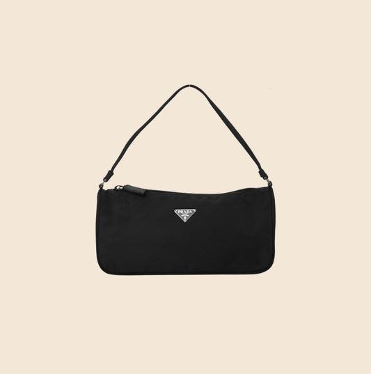 PRADA 00s BLACK TESSUTO NYLON SHOULDER BAG