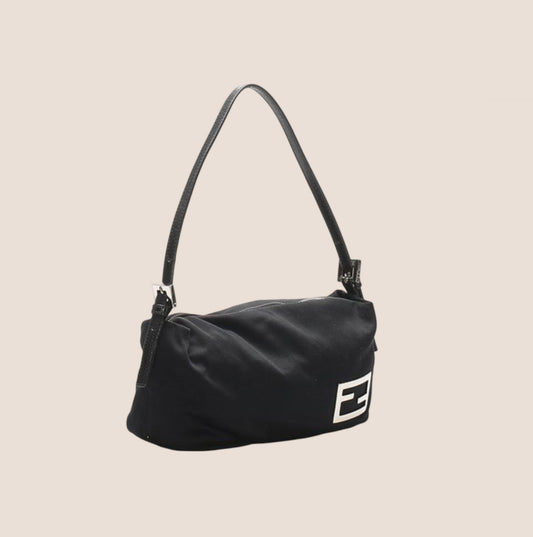 FENDI 2000 BLACK NEOPRENE MINI SHOULDER BAG