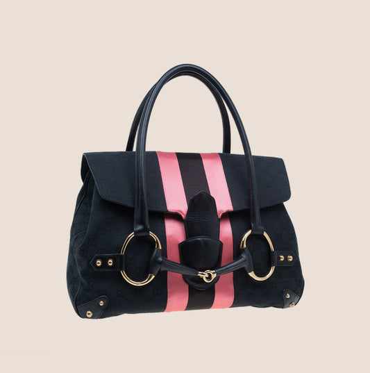 GUCCI GG CANVAS MONOGRAM HORSEBIT HANDBAG