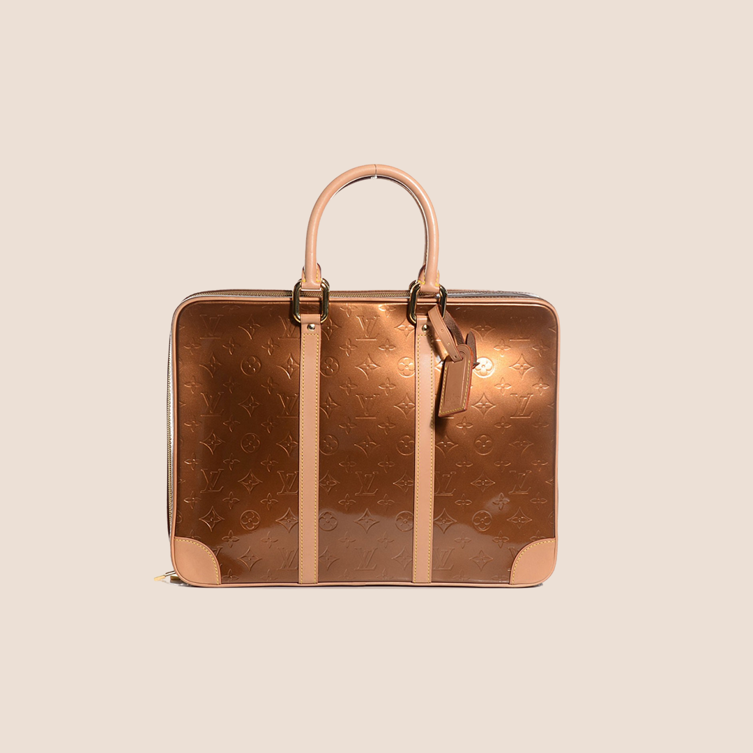 LOUIS VUITTON 2001 BRONZE MONOGRAM VERNIS VAN DAMME BRIEFCASE – RDB LOUIS VUITTON 2001 BRONZE MONOGRAM VERNIS VAN DAMME BRIEFCASE – RDB