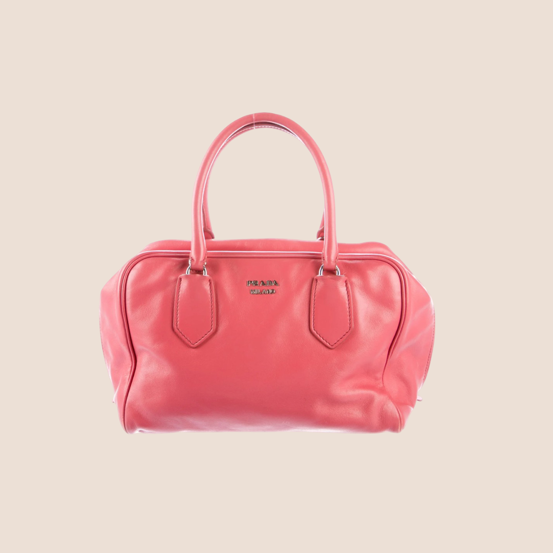 PRADA SOFT PINK LEATHER MINI BAULETTO BAG