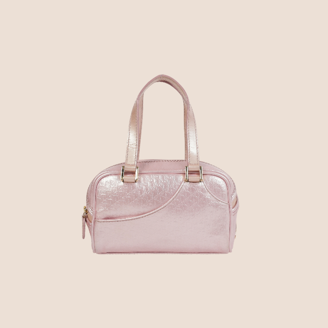 CHRISTIAN DIOR PINK LEATHER DIORISSIMO MINI MALICE BOSTON BAG