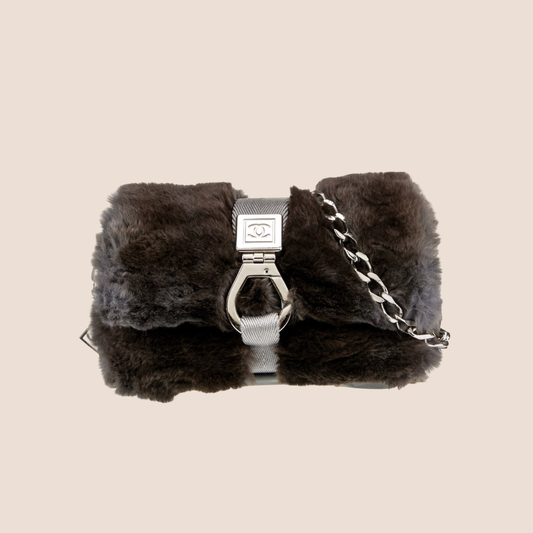 CHANEL 2005 LIMITED EDITION RABBIT FUR FLAP BAG