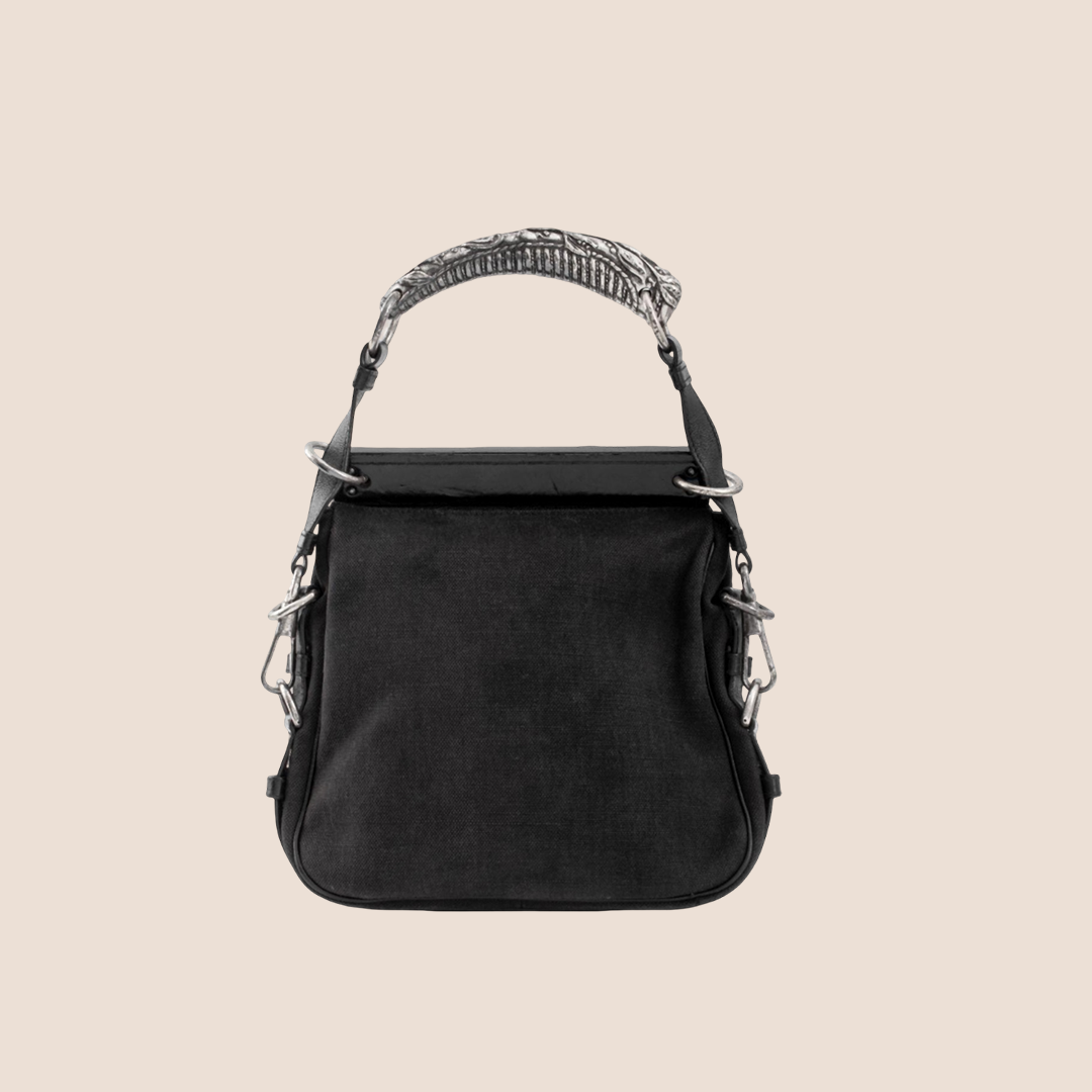 YVES SAINT LAURENT BLACK MOMBASA HOBO BAG