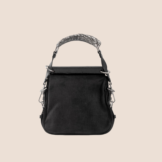 YVES SAINT LAURENT BLACK MOMBASA HOBO BAG