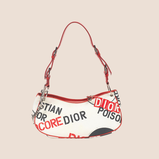 CHRISTIAN DIOR 2004 PIERCED HARDCORE SHOULDER BAG