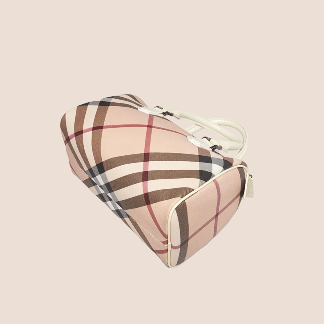 BURBERRY NOVA CHECK PATENT MINI BOWLING BAG – RDB