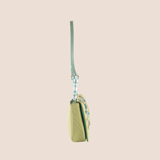 CHRISTIAN DIOR 2000 LIMITED EDITION PISTACHIO GREEN BEADED MALICE BAG