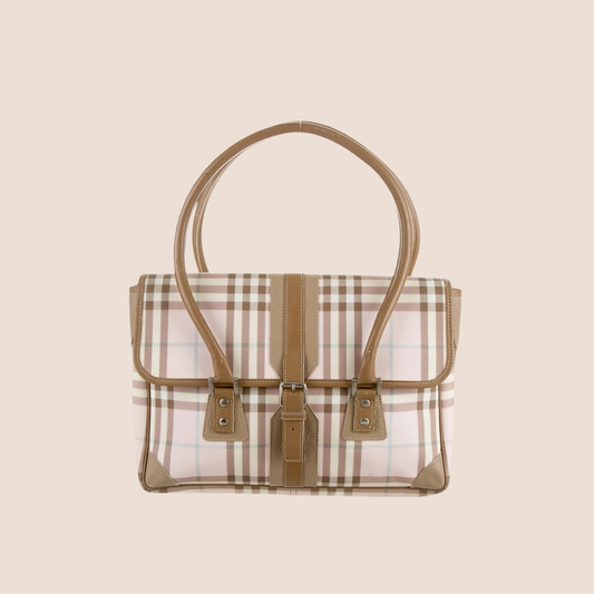BURBERRY PALE PINK NOVA CHECK HANDBAG