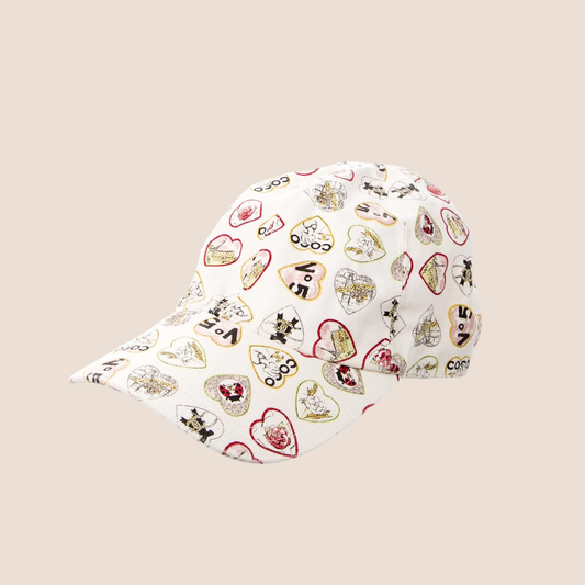 CHANEL 2006 VALENTINES HEARTS PRINT CAP