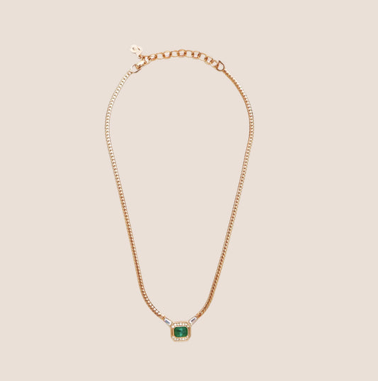 CHRISTIAN DIOR RHINESTONE EMBELLISHED CHAIN NECKLACE