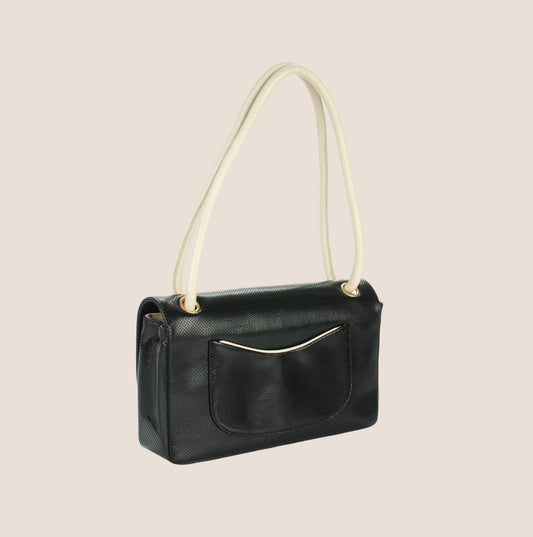 CHANEL 2001 BLACK & WHITE PERFORATED BAG