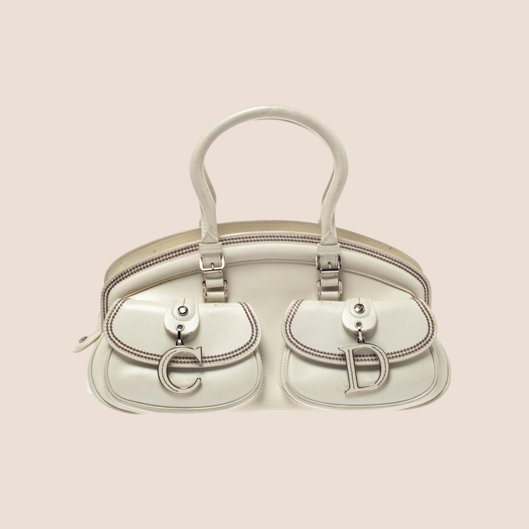 CHRISTIAN DIOR 2005 WHITE LEATHER DETECTIVE BAG – RDB