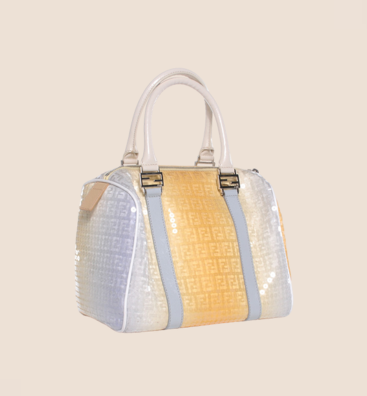 FENDI ZUCCHINO SEQUIN FOREVER BOSTON BAG