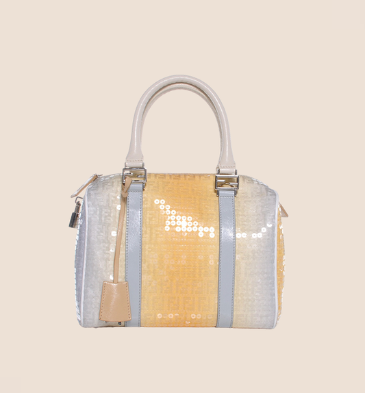 FENDI ZUCCHINO SEQUIN FOREVER BOSTON BAG