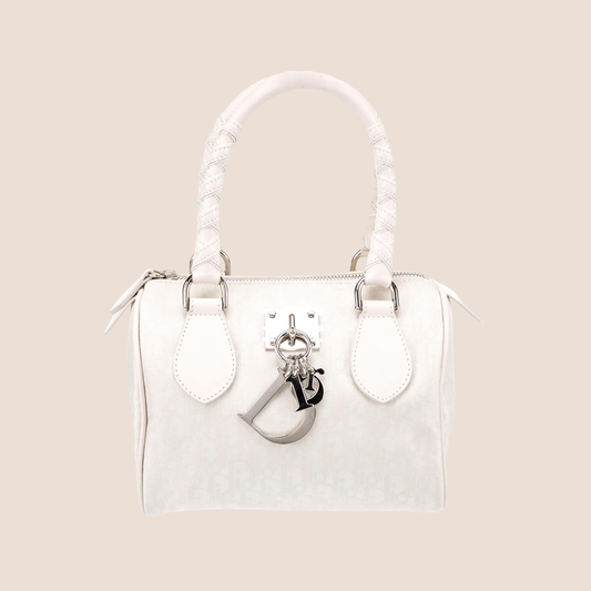 CHRISTIAN DIOR CREAM DIORISSIMO LOVELY CHARMS MINI BOSTON BAG